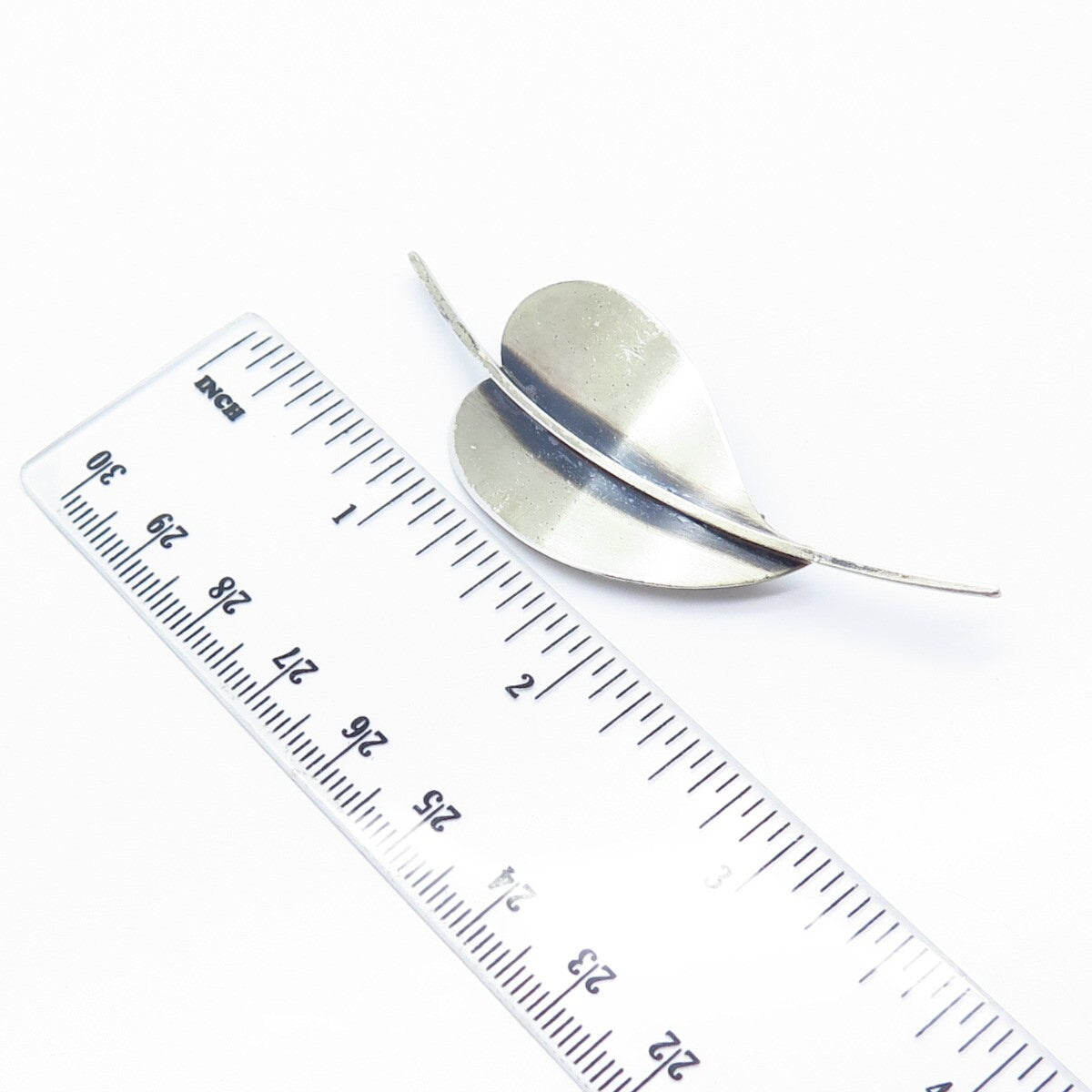 925 Sterling Silver Vintage BEAU Leaf Pin Brooch