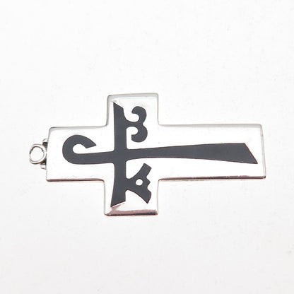 Creed 925 Sterling Silver Vintage Enamel Chi-Rho Cross Charm Pendant
