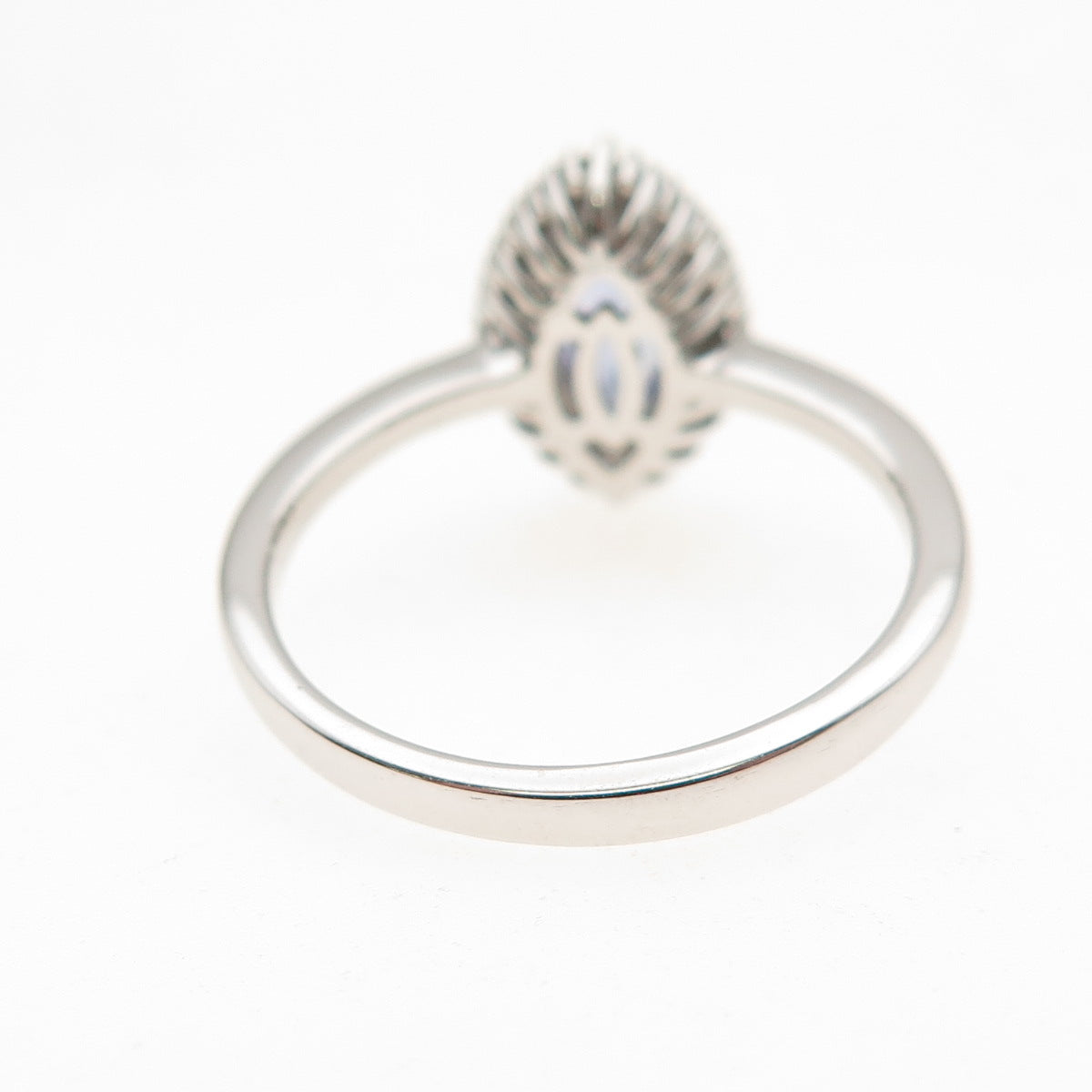 D'Joy 925 Sterling Silver Real Diamond & Tanzanite Ring Size 8