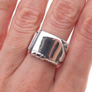 Clark & Coombs 925 Sterling Silver Antique Art Deco Oxidized Ring Size 8