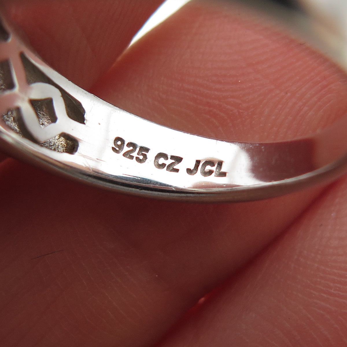 JCL Colleen Lopez 925 Sterling Silver Round-Cut C Z Engagement Ring Size 6.75