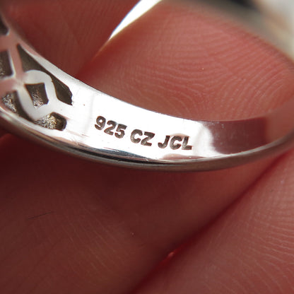 JCL Colleen Lopez 925 Sterling Silver Round-Cut C Z Engagement Ring Size 6.75