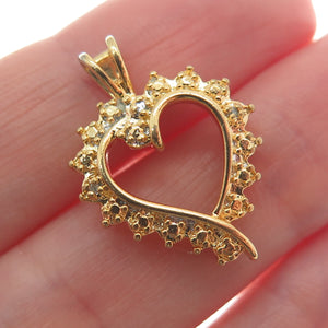 ROSS SIMONS 925 Sterling Gold Plated Vintage Diamond Accent Open Heart Pendant