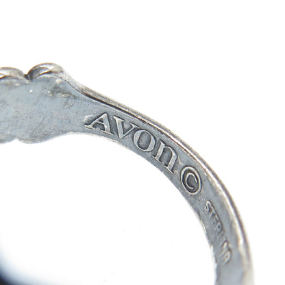 AVON 925 Sterling Silver Vintage Spoon Overlap Adjustable Ring Size 8.75