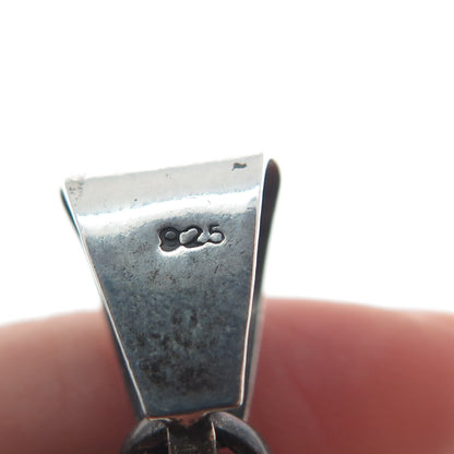 925 Sterling Silver Vintage Horseshoe Club Oxidized Pendant