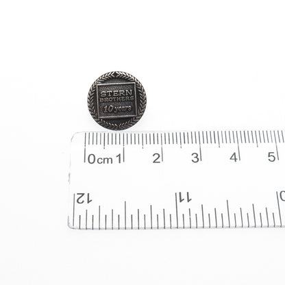 925 Sterling Silver Vintage Stern Brothers 10 Years Minimalist Pin Brooch