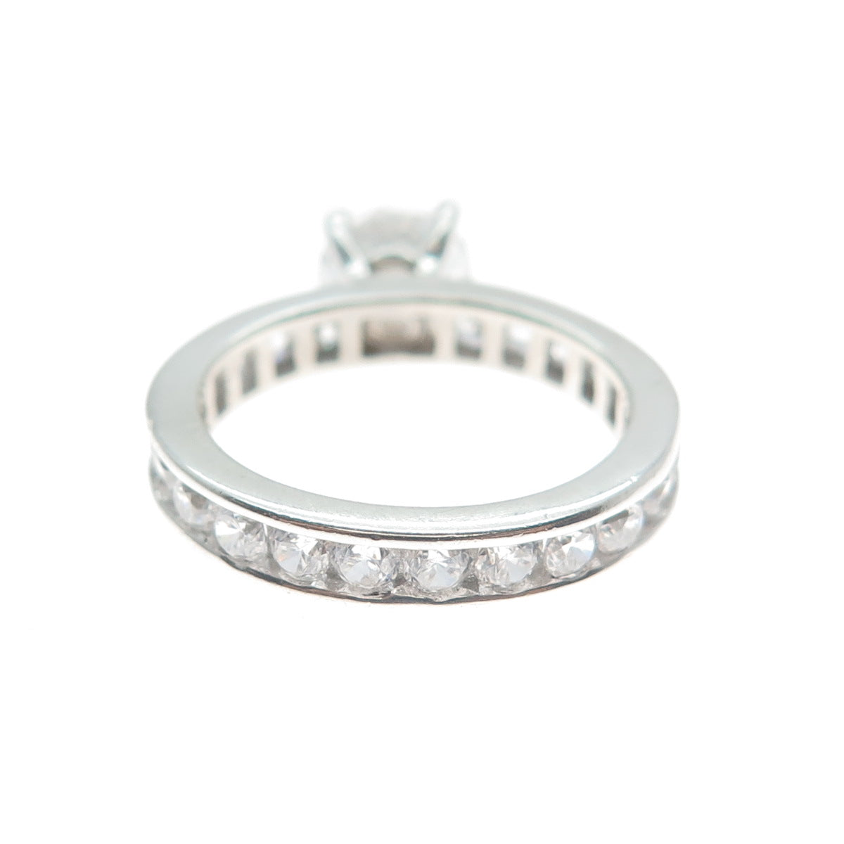 925 Sterling Silver Round-Cut C Z Engagement Ring Size 6.5
