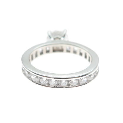 925 Sterling Silver Round-Cut C Z Engagement Ring Size 6.5