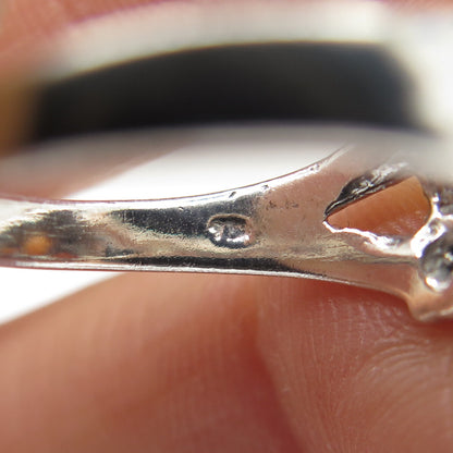925 Sterling Silver Vintage Dolphin Jumping Through Hoop Ring Size 6.25