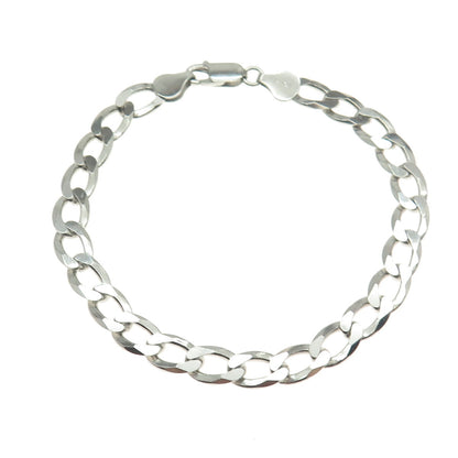 P. LUX 925 Sterling Silver Italy Curb Link Bracelet 8"