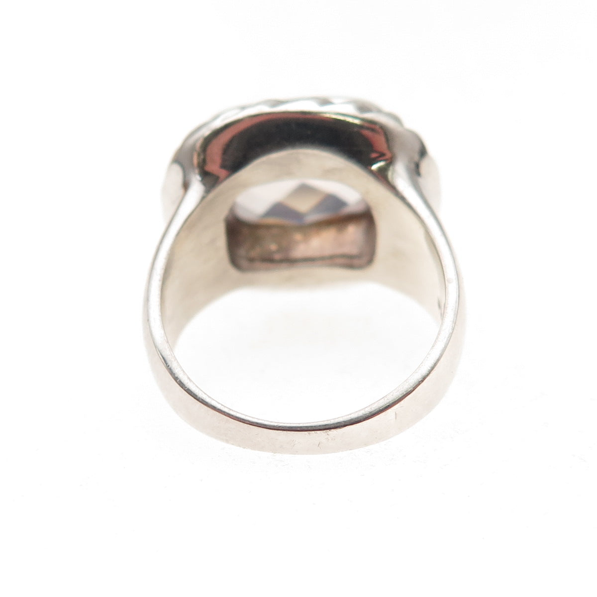 925 Sterling Silver Vintage Clear Crystal Oxidized Ring Size 6