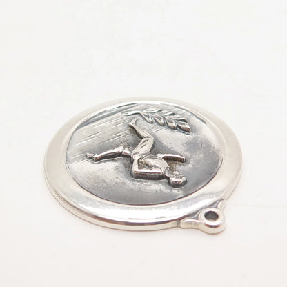 925 Sterling Silver Vintage Runner Pendant