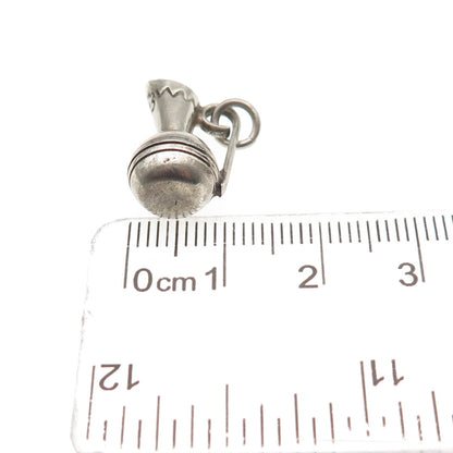 Old Pawn 925 Sterling Silver Vintage Southwestern Pitcher 3D Mini Charm Pendant