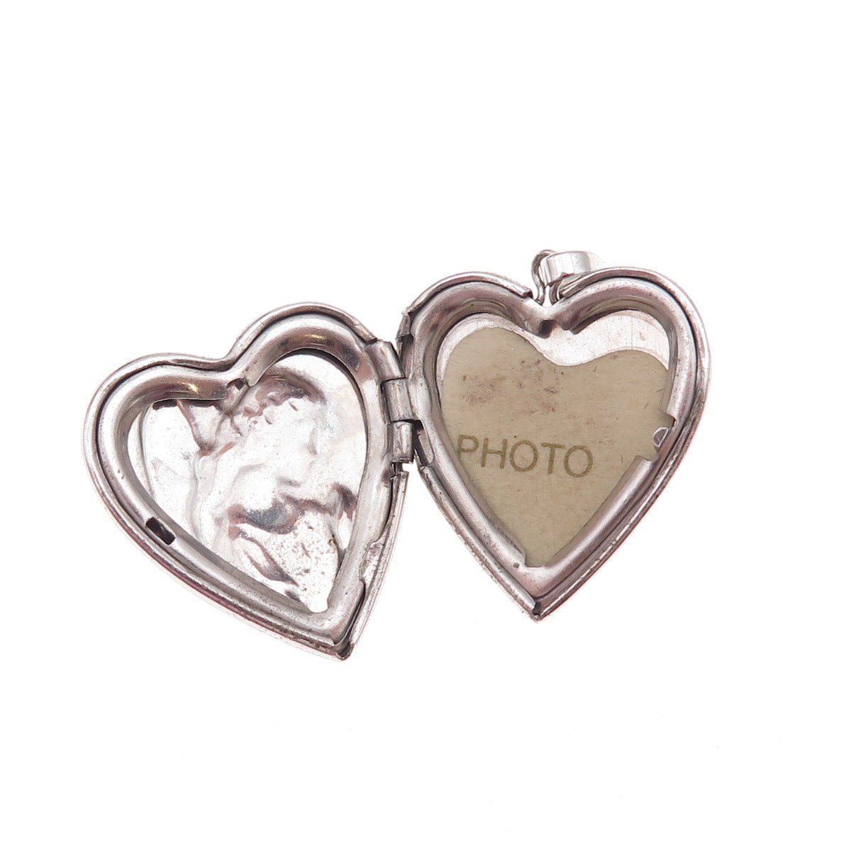 Tru-Kay 925 Sterling Silver Vintage Angel Heart Locket Charm Pendant