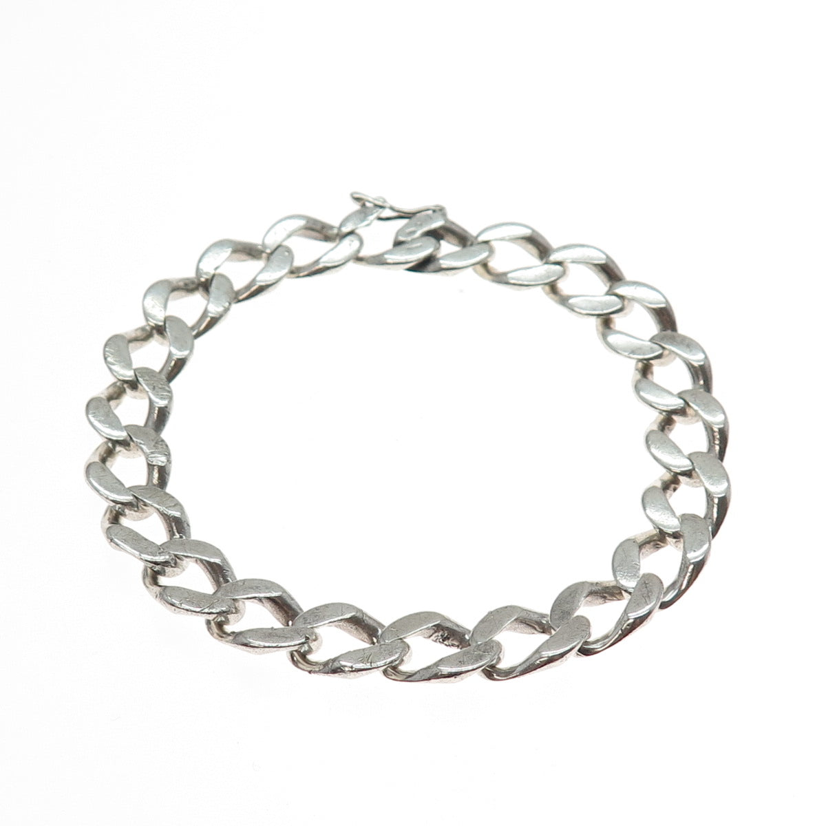 925 Sterling Silver Vintage Curb Link Bracelet 8.75"
