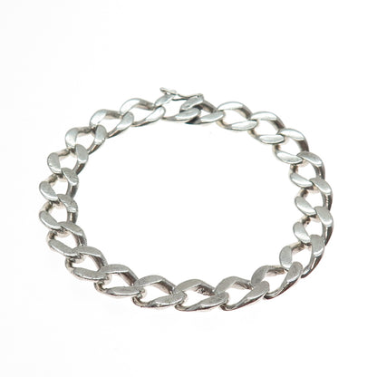 925 Sterling Silver Vintage Curb Link Bracelet 8.75"