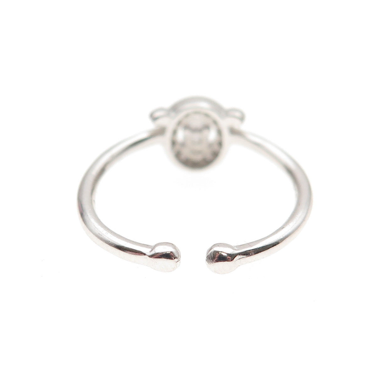 925 Sterling Silver Round-Cut C Z Adjustable Ring Size 5