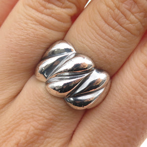 925 Sterling Silver Vintage Modernist Oxidized Ring Size 6.25