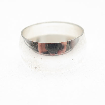 925 Sterling Silver Vintage Wide Band Ring Size 7