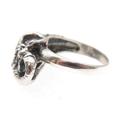 925 Sterling Silver Vintage Elephant Oxidized Ring Size 7