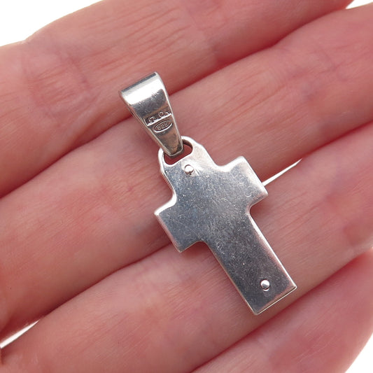 925 Sterling Silver Vintage Cross Oxidized Charm Pendant