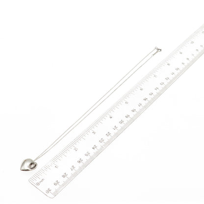 TIFFANY & CO. Sterling Silver Vintage Modernist Heart Cable Chain Necklace 16"