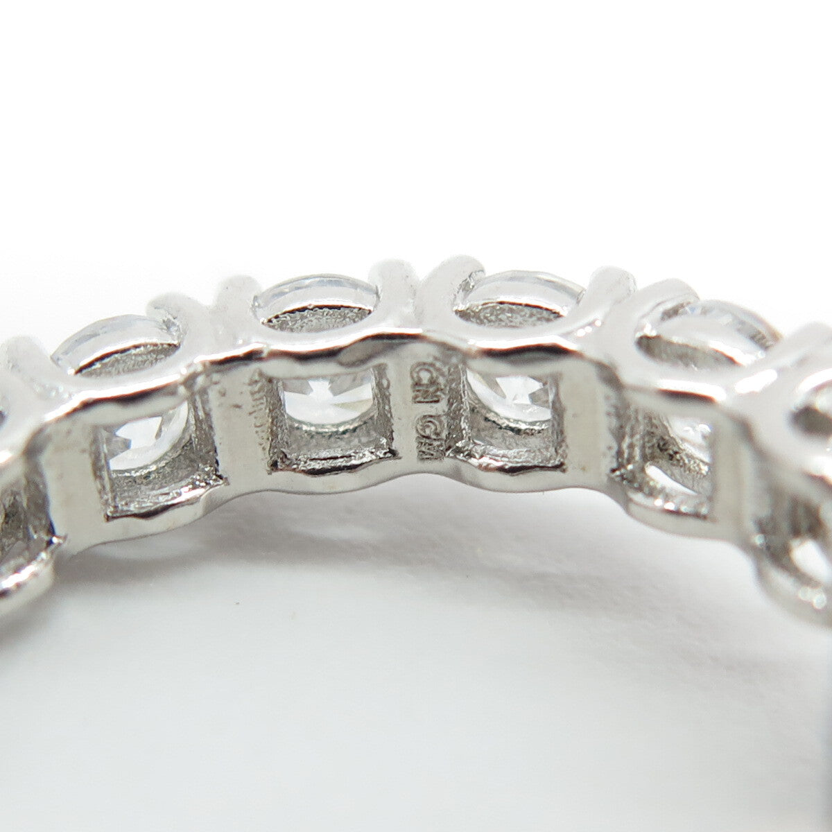 925 Sterling Silver Princess & Round-Cut Shaped C Z Ring Size 6.25