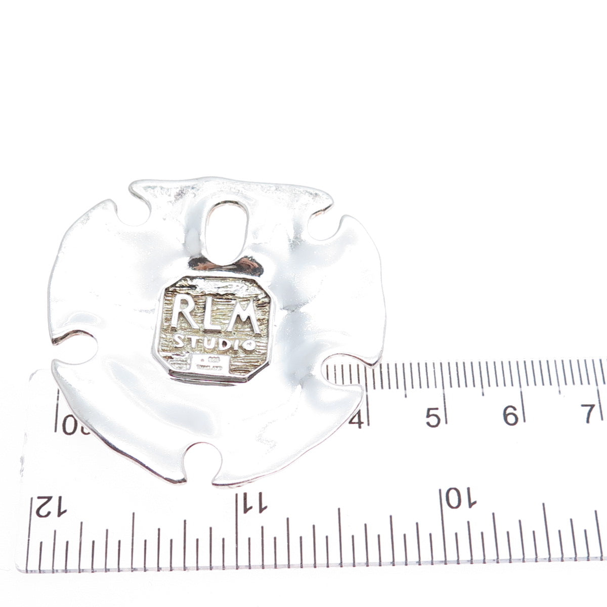 ROBERT LEE MORRIS 925 Sterling Silver Vintage Modernist Floral Large Pendant