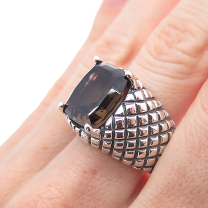 CHATEAU D'ARGENT 925 Sterling Vintage Real Smoky Quartz Dragon Skin Ring Size 9