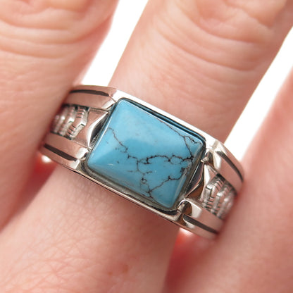 Chimoda 925 Sterling Silver Real Turquoise Arrow Ring Size 13