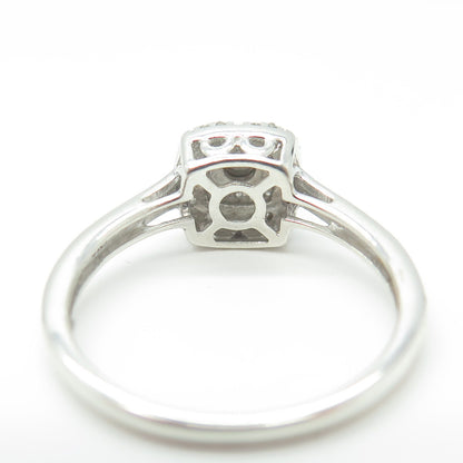 SK9 Allure Gems 925 Sterling Silver Real Round Diamond Engagement Ring Size 6.75