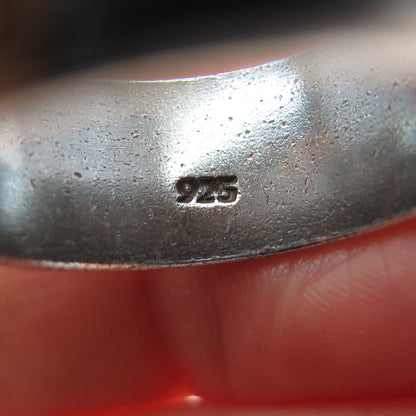 925 Sterling Silver Vintage Chess Oxidized Rotating Band Ring Size 12.5
