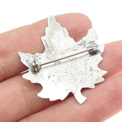 BEAU 925 Sterling Silver Vintage Maple Leaf Pin Brooch