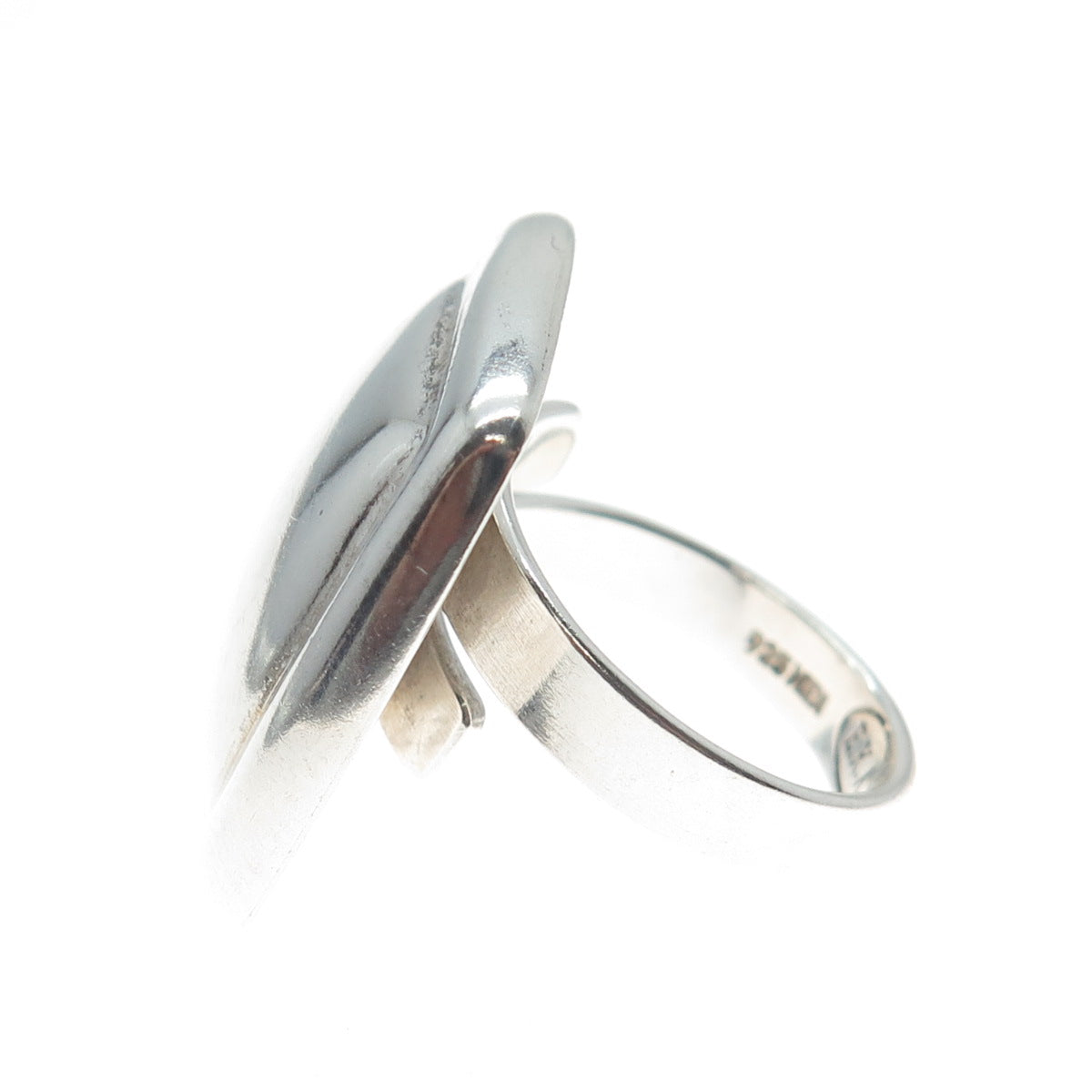 925 Sterling Silver Vintage EKA Mexico Modernist Square Ring Size 7.75