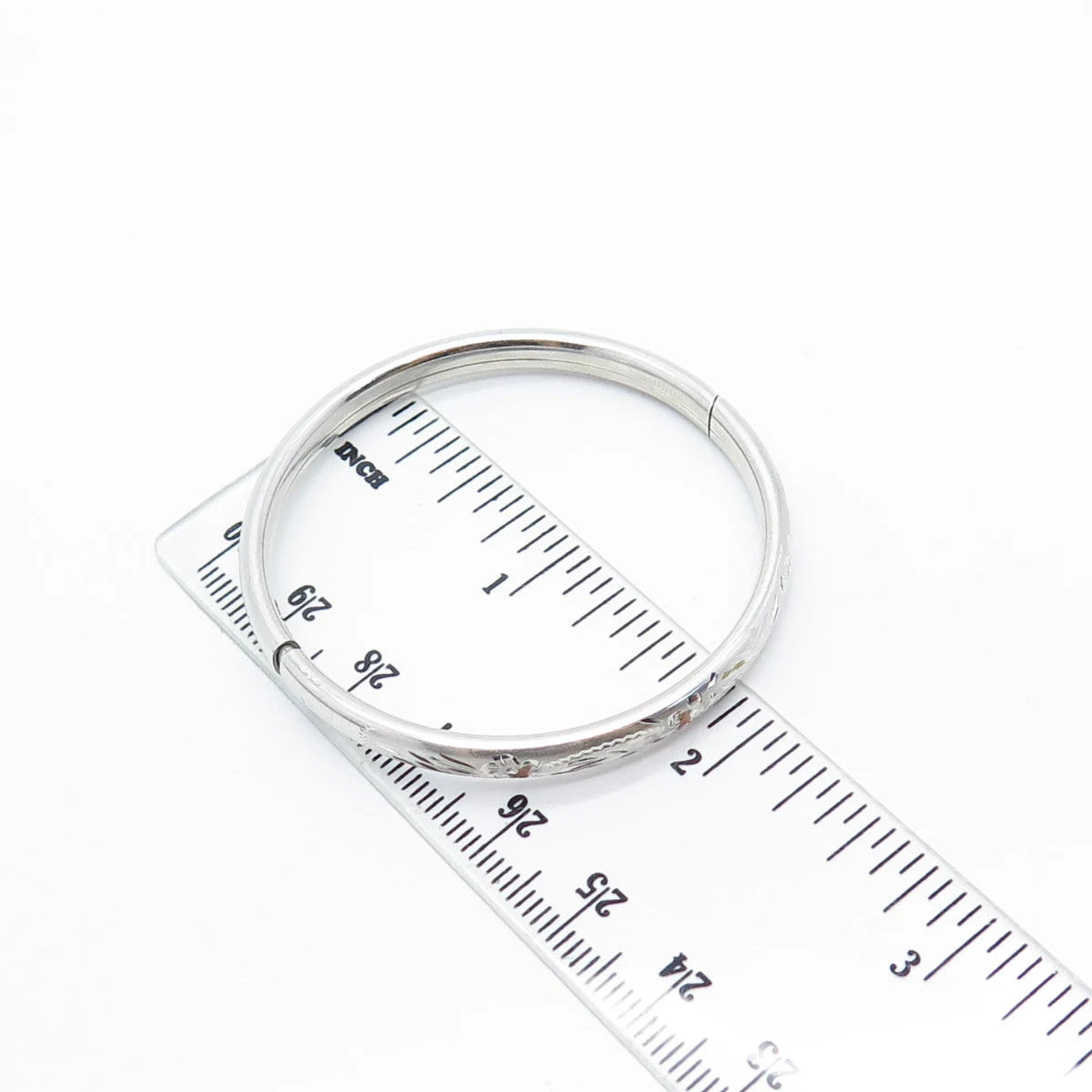 925 Sterling Silver Vintage Marathon Etched Floral Napkin Ring