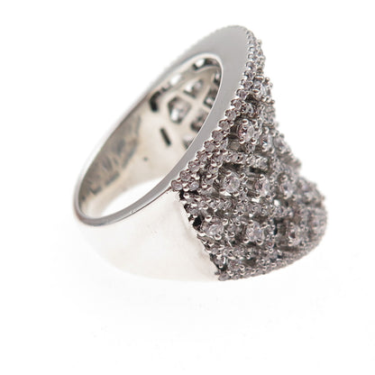 925 Sterling Silver Round-Cut C Z Sparkle Ring Size 7.25