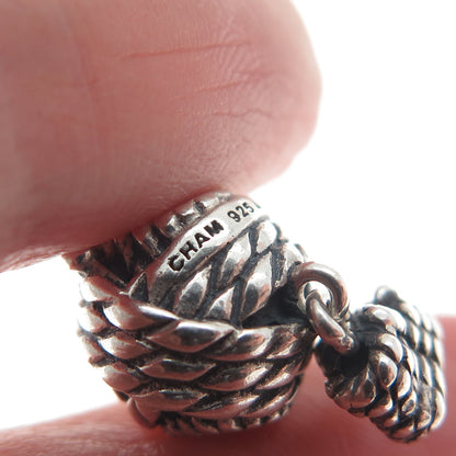 CHAMILIA 925 Sterling Silver Needle & Yarn Dangle Bead Charm