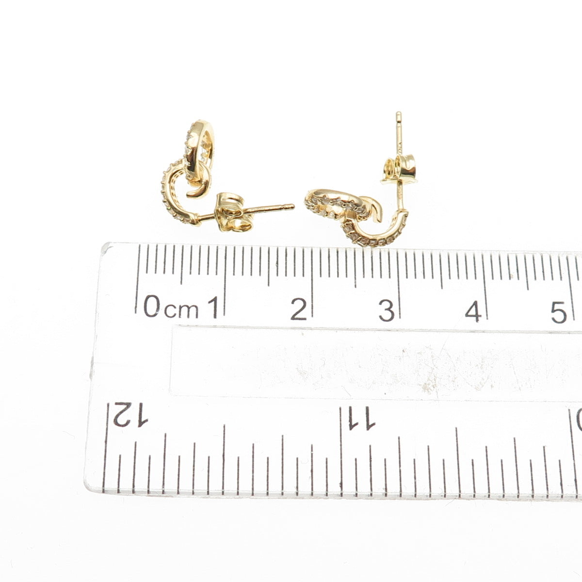 925 Sterling Silver Gold Plated Round-Cut C Z Circle of Life Drop Earrings