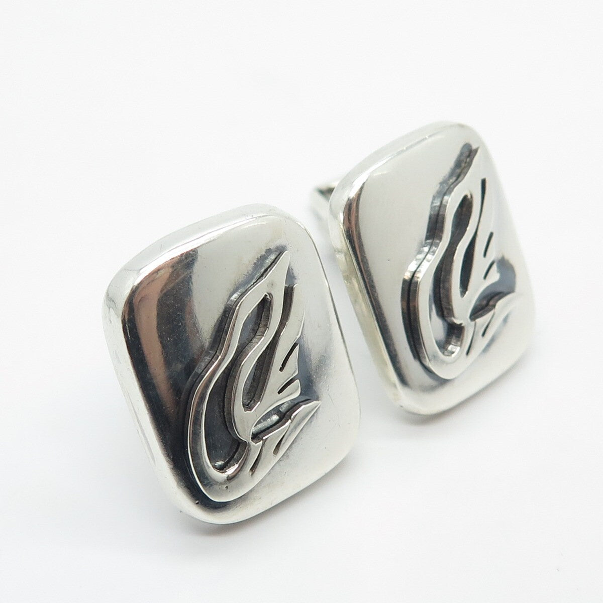 925 Sterling Silver Vintage Modernist Cufflinks