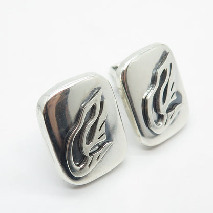 925 Sterling Silver Vintage Modernist Cufflinks