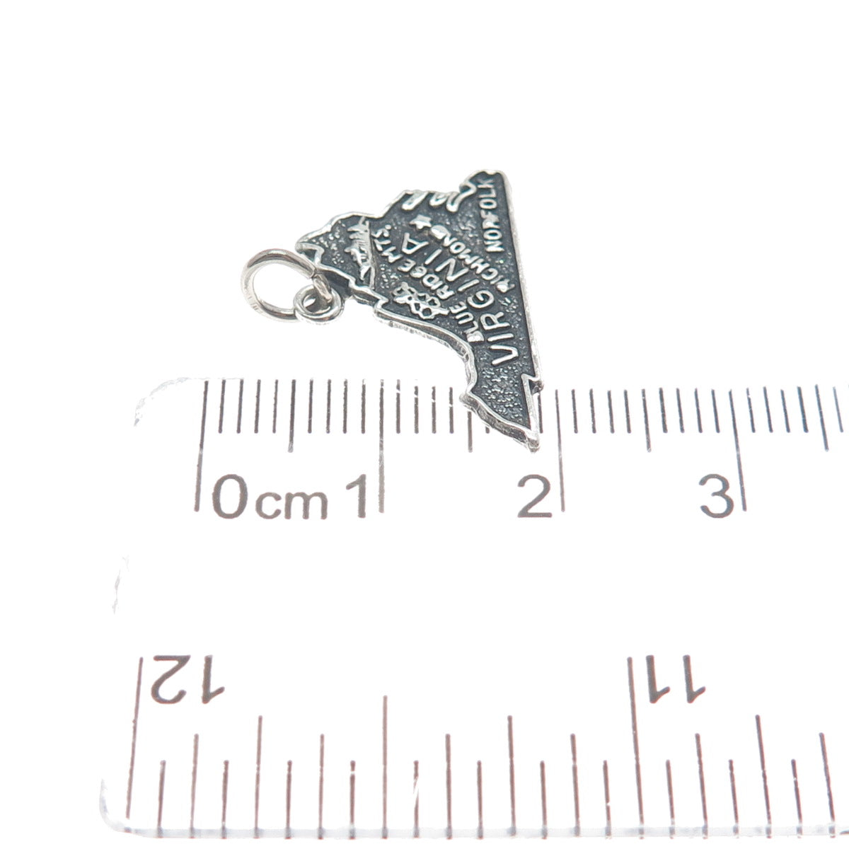 FRENCH & FRANKLIN Sterling Silver Vintage Virginia Oxidized Minimalist Pendant