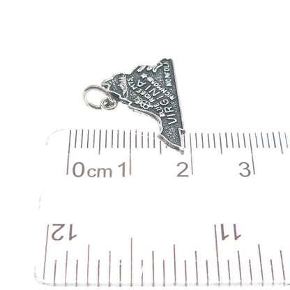FRENCH & FRANKLIN Sterling Silver Vintage Virginia Oxidized Minimalist Pendant