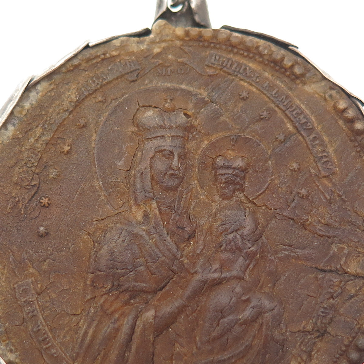 Antique Silver Orthodox Nativity Scene Ladanka Icons Collectible Medal Pendant