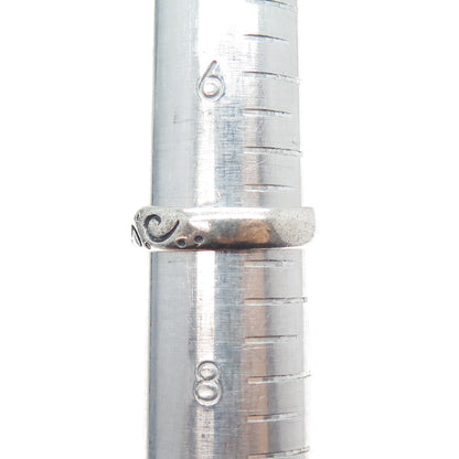 CHAPAL ZENRAY 925 Sterling Silver Vintage Wave Oxidized Band Ring Size 7.25
