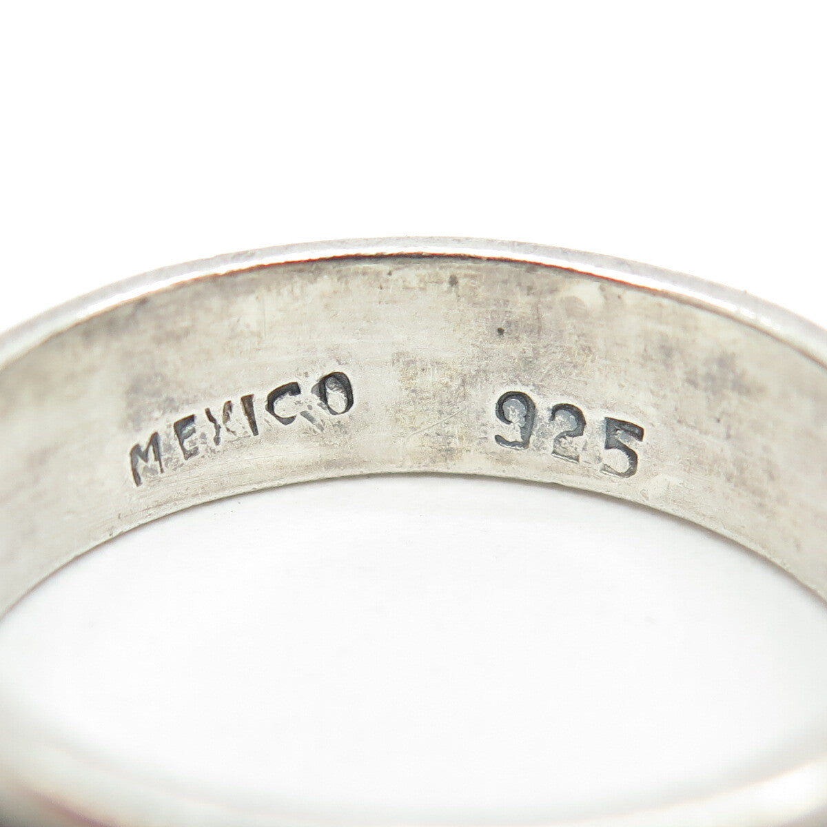 925 Sterling Silver Vintage Mexico Aztec Key Band Ring Size 13.25