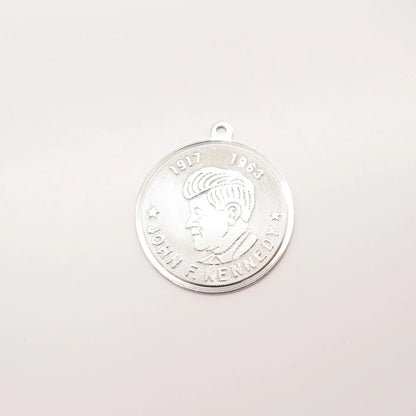 925 Sterling Silver Vintage Elco "John F. Kennedy" Charm Pendant
