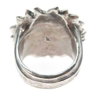 LK KATHERINE LINCOLN 925 Sterling Silver Vintage Sun Face Oxidized Ring Size 9