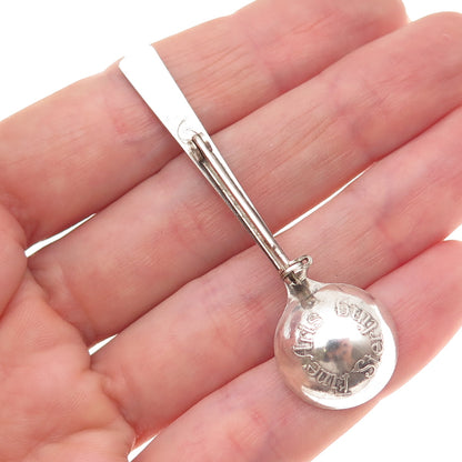 Fine Arts 925 Sterling Silver Antique Art Deco Salt & Spices Spoon Pin Brooch