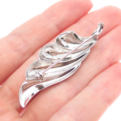 BEAU 925 Sterling Silver Vintage Modernist Wing Pin Brooch