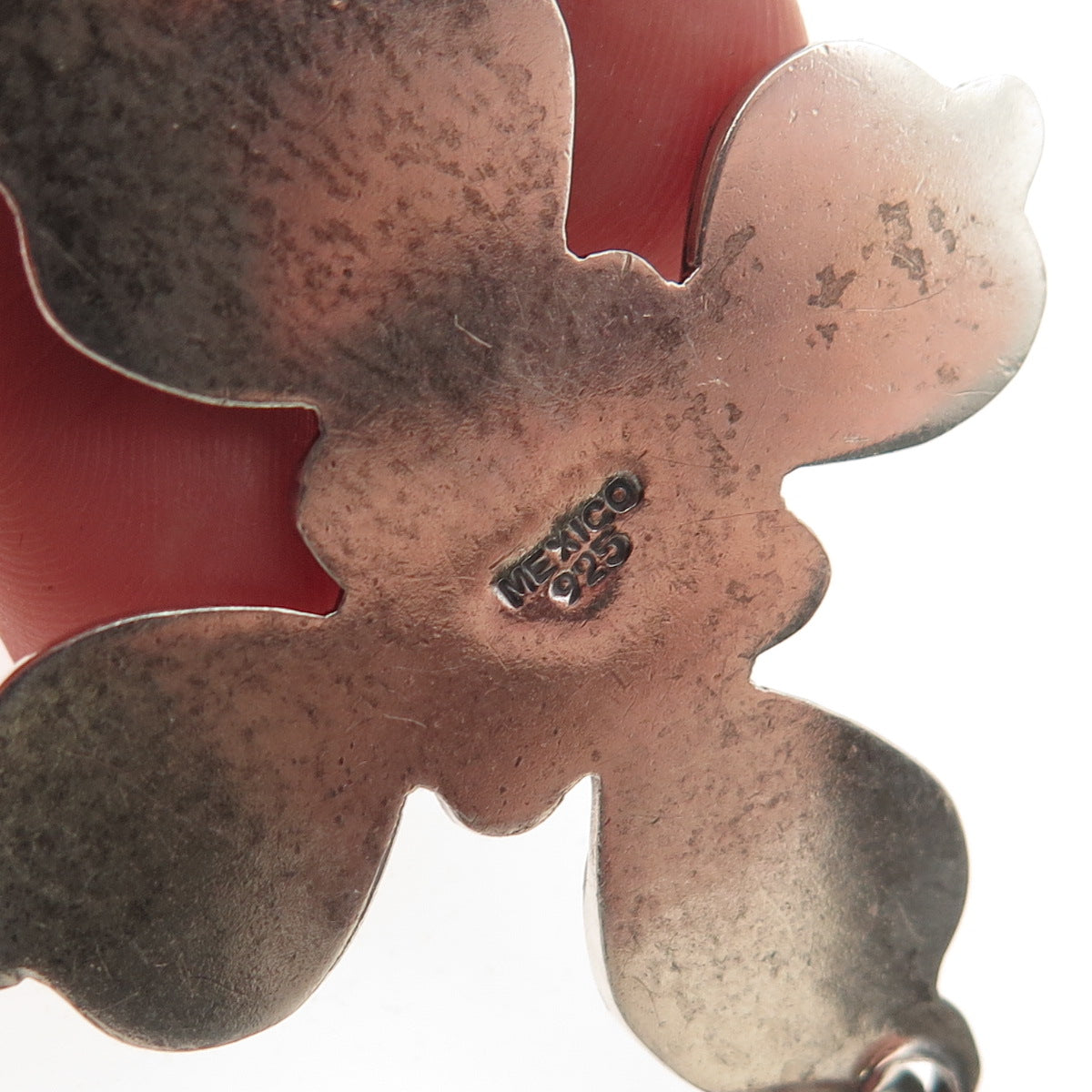 925 Sterling Silver Vintage Mexico Heart Ornate Cross Oxidized Pendant